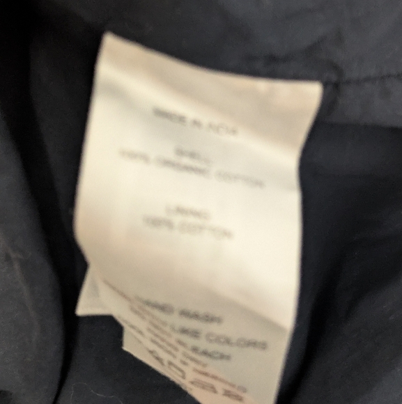 Quince Navy Organic Textured Cotton Smocked V-Neck Midi Dress - Picture 7 of 9